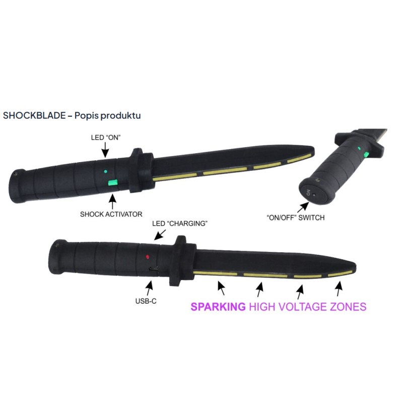 Tréninkový nůž SHOCKBLADE – Realistický trénink bez zranění Tréninkový nůž SHOCKBLADE – Realistický trénink bez zranění