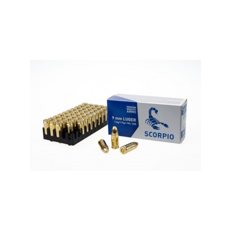 STV Scorpio 9 mm Luger FMJ 115gr – 50 ks STV Scorpio 9 mm Luger FMJ 115gr – 50 ks