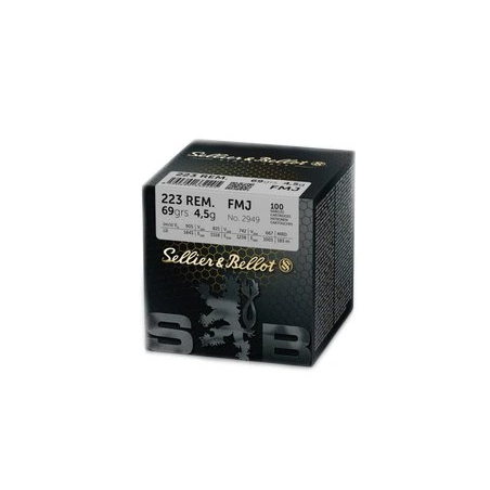 Střelivo S&B .223 Rem (5,56×45 mm) FMJ 69gr – sypané 100 ks