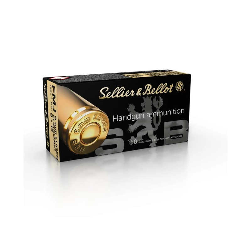 Střelivo S&B 9×19 mm Luger SUBSONIC FMJ 150gr Střelivo S&B 9×19 mm Luger SUBSONIC FMJ 150gr