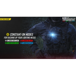 NITECORE NU06LE – poziční a výstražné signální světlo (červená / modrá / zelená / bílá) 15 lm