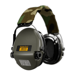 Sordin Supreme Pro-X LED – zelené mušle, camo hlavový most, gelové náušníky