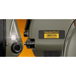 Sordin Supreme Pro-X LED – zelené mušle, camo hlavový most, gelové náušníky