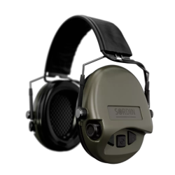 Sordin střelecká sluchátka Supreme MIL AUX - zelené mušle, PVC náušníky