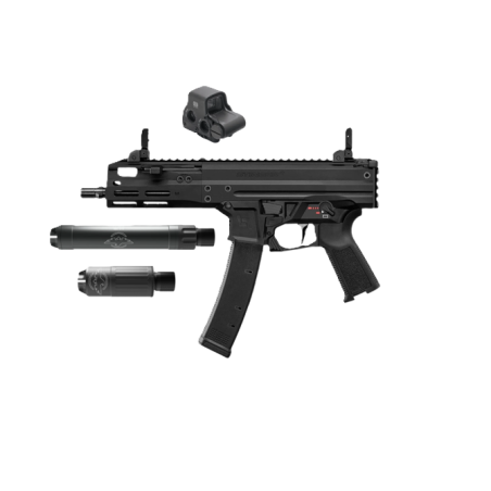 Výhodný set: Lineární kompenzátor G.I.S. HP9 TRI-LUG + EOTech EXPS2-0 + Lucansky Arms Stinger 9