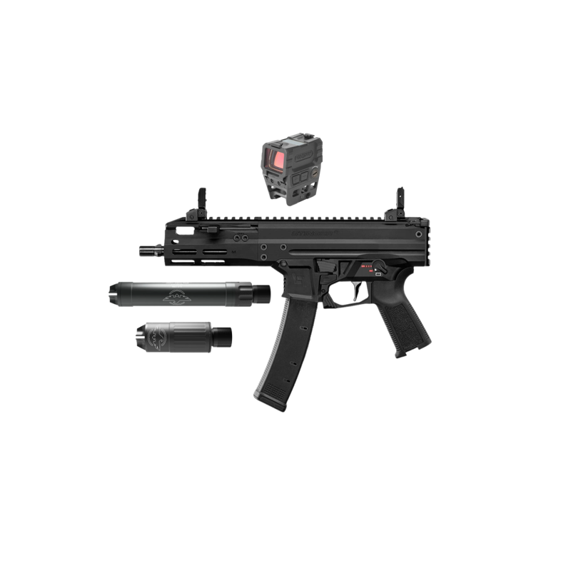 Výhodný set: Lineární kompenzátor G.I.S. HP9 TRI-LUG + Kolimátor HOLOSUN AEMS RED + Lucansky Arms