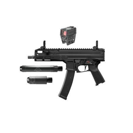 Výhodný set: Lineární kompenzátor G.I.S. HP9 TRI-LUG + Kolimátor HOLOSUN AEMS RED + Lucansky Arms